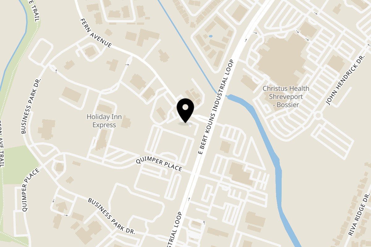 Map showing the location of The Library On Fern on 8660 Fern Ave in Shreveport